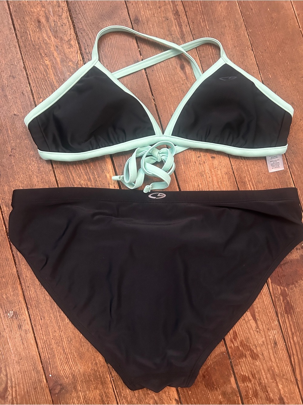 Champion Black Bikini Set with Mint Trim - Women’s Large Bottom Pairing